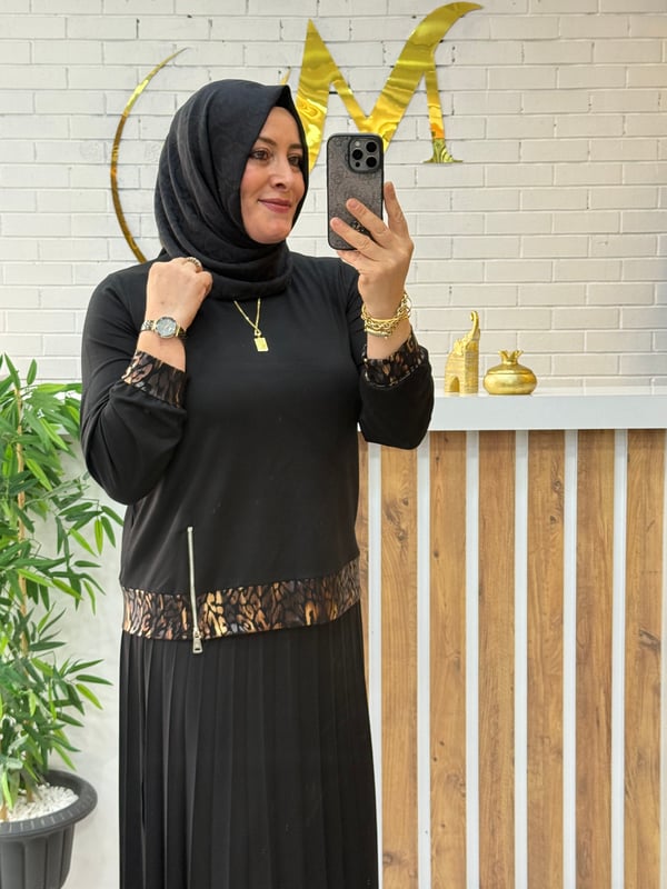 LEOPAR DETAYLI ETEKLİ TAKIM