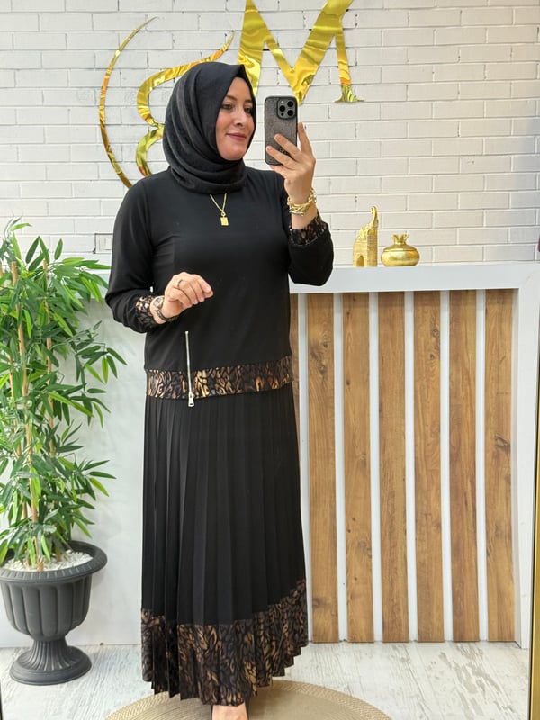 LEOPAR DETAYLI ETEKLİ TAKIM