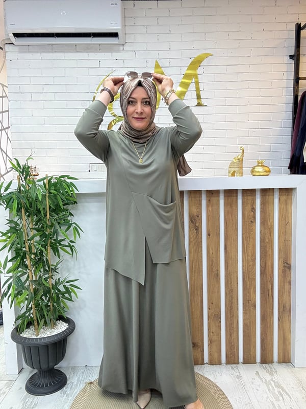 MODAL KUMAŞ TİRİL TİRİL  ETEKLİ TAKIM