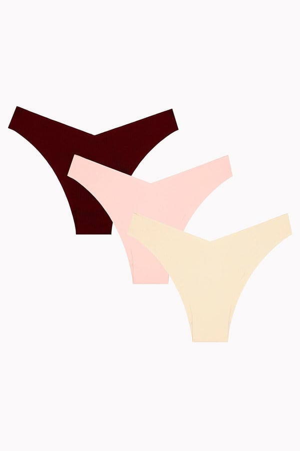 3lü lazer kesim v shape brazilian külot