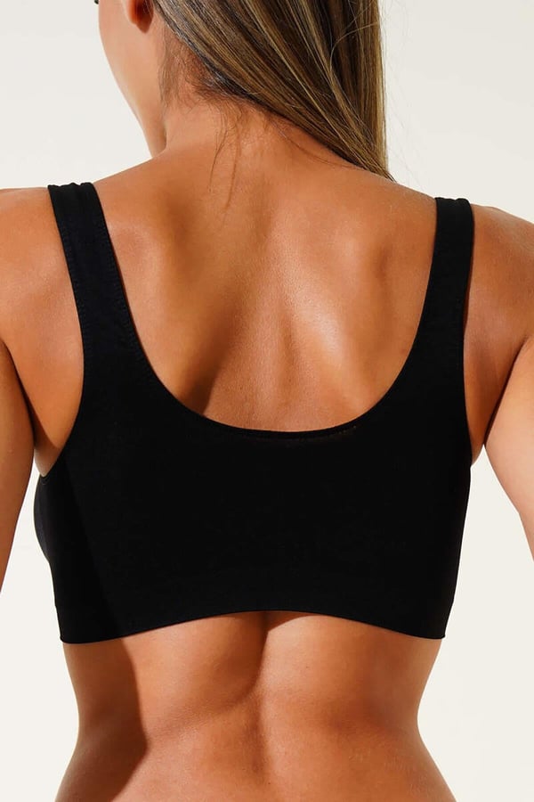 Siyah Kalın Askılı Seamless Bustiyer Atlet Body