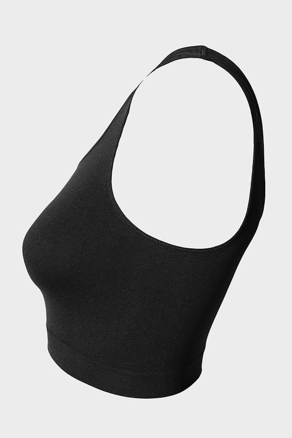 Siyah Kalın Askılı Seamless Bustiyer Atlet Body