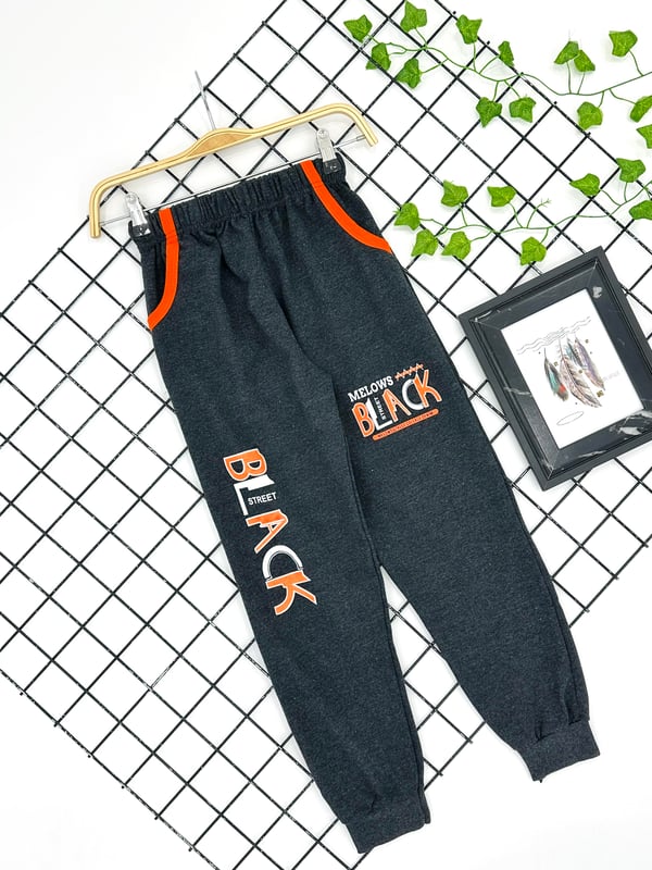 0570 Black Street Baskılı Cepli Erkek Çocuk Mevsimlik Tek Alt (11-15 Yaş)-FÜME