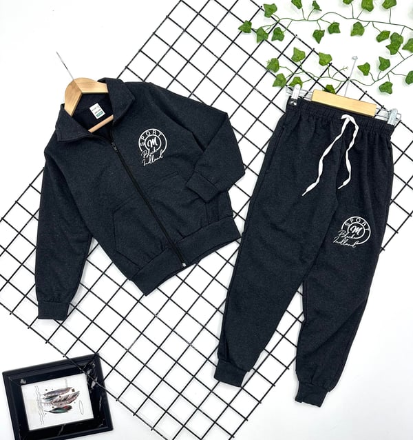 0731 Sport Black İndland Yazılı Erkek Çocuk Mevsimlik Takım (8-15 Yaş)-ANTRASİT
