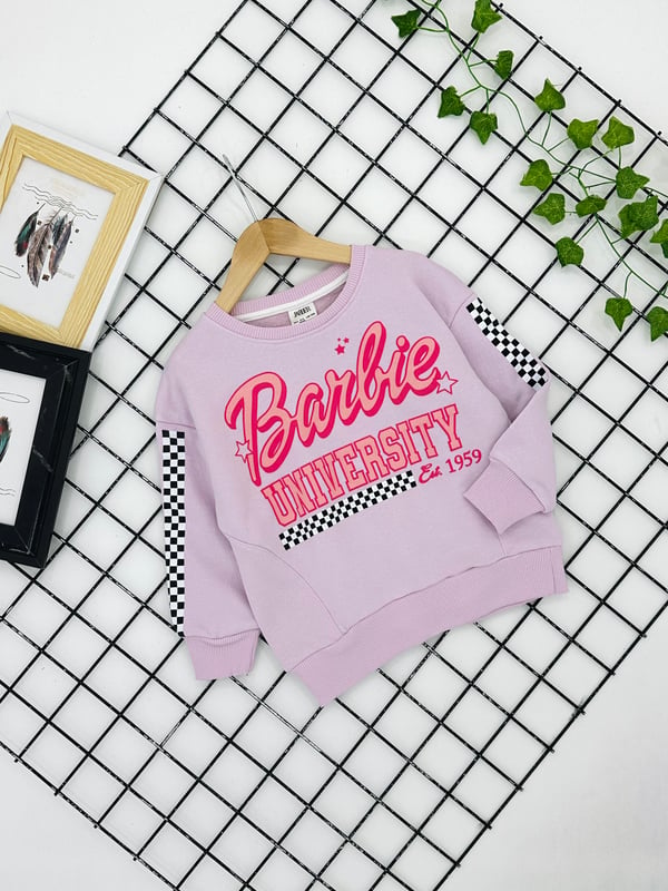 10106 Bb Unıversıty Yazılı Baskılı Kız Çocuk Üç İplik Sweat-LİLA