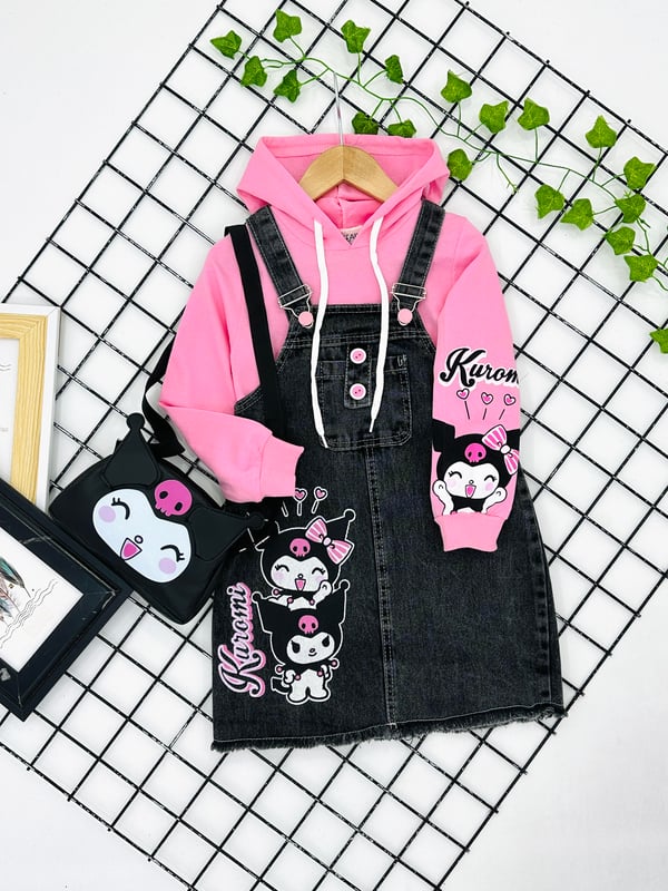 12131 Krm Baskılı Çantalı İçi Sweat Kot Jile-ANTRASİT