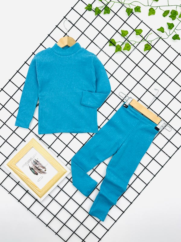 1300 Fitilli Kumaş Kışlık Unisex Takım-TURKUAZ