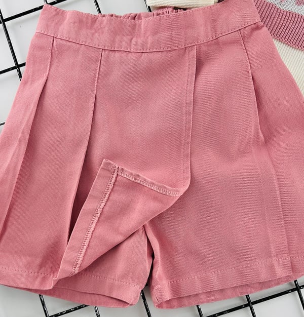 1635 Leopar Süveterli Kız Çocuk 3 Lü Takım-PEMBE