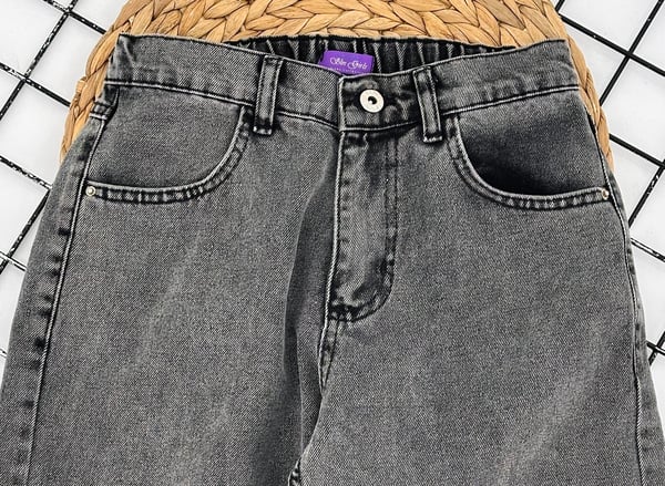 1791-4 Kız Çocuk Licralı Kot Pantolon-FÜME