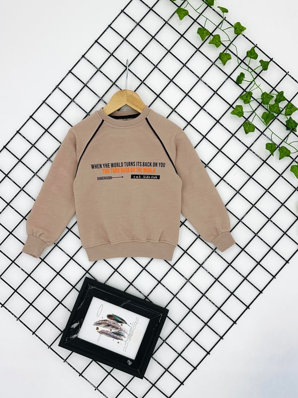 190335 Cmk Kids Clup Baskılı Erkek Çocuk Penye Sweat-TAŞ
