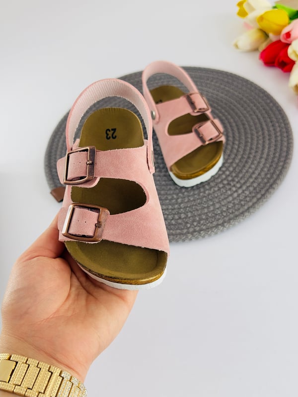 2230-1 Birknstck Sandalet Model Unisex Çocuk Terlik-PEMBE