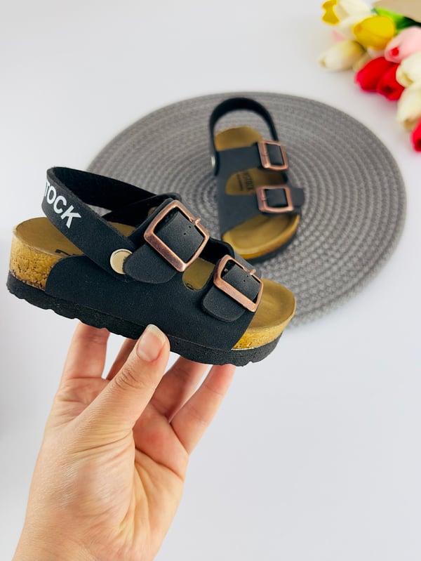 2230-1 Birknstck Sandalet Model Unisex Çocuk Terlik-SİYAH