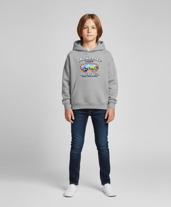 2264234 Adventures Yazılı Gözlük Baskılı Erkek Çocuk Üç İp Sweat-TAŞ