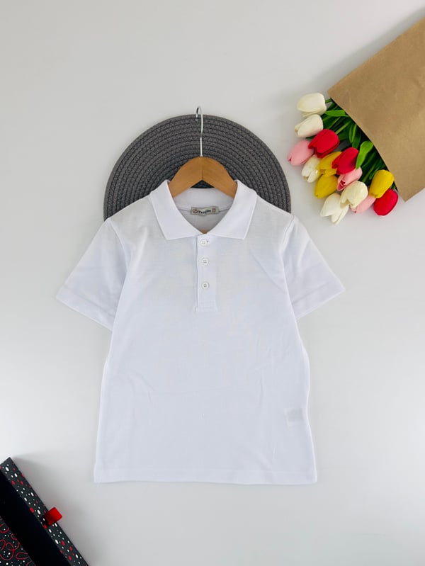 2375 Polo Yaka Unisex Çocuk Lacost-BEYAZ