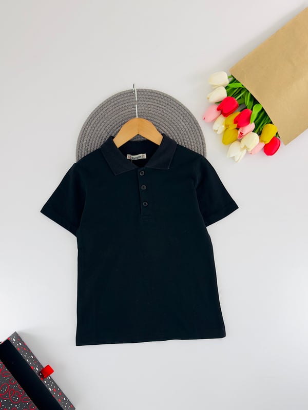 2375 Polo Yaka Unisex Çocuk Lacost-SİYAH