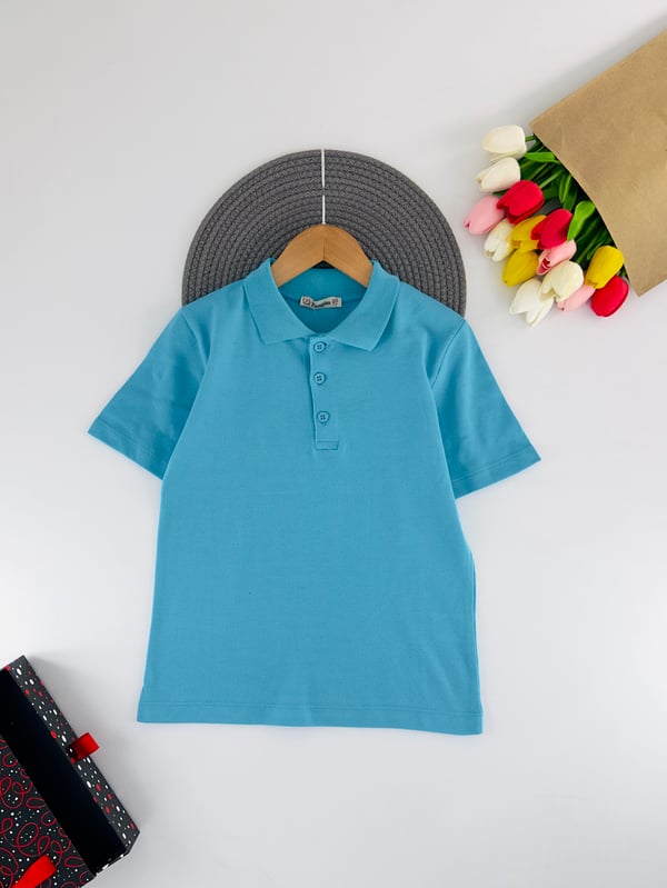 2385 Polo Yaka Unisex Çocuk Lacost-MAVİ