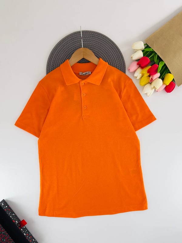 2385 Polo Yaka Unisex Çocuk Lacost-TURUNCU