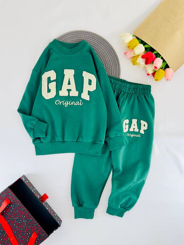 2408-13 Gap Baskılı Erkek Çocuk Takım-TURKUAZ
