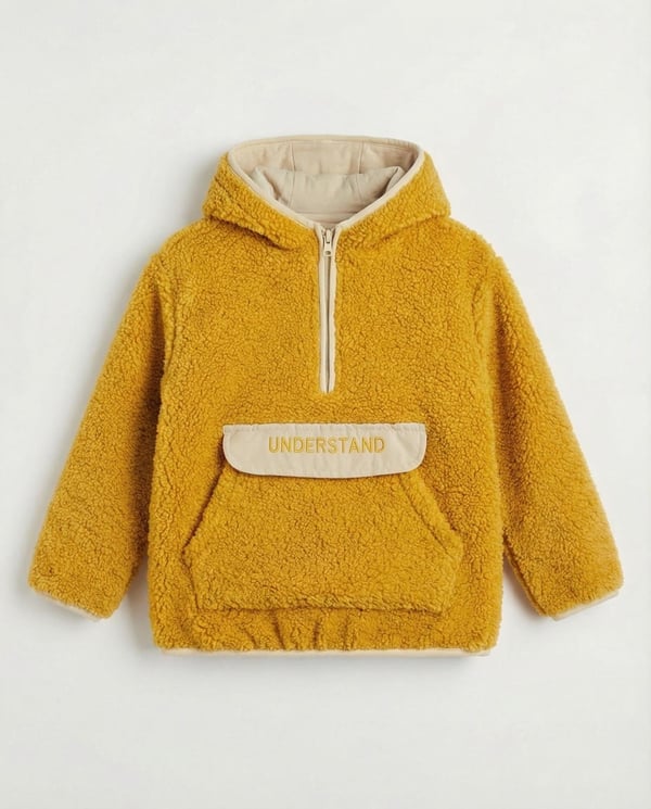 25610 Mıs Crısy Yazılı Önü Fermuarlı Erkek Çocuk Polar Sweat-HARDAL