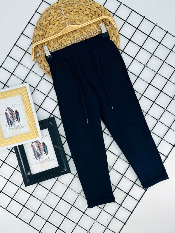 3033-1 Jogger Kumaş Duble Paça Erkek Çocuk Pantolon-LACİVERT