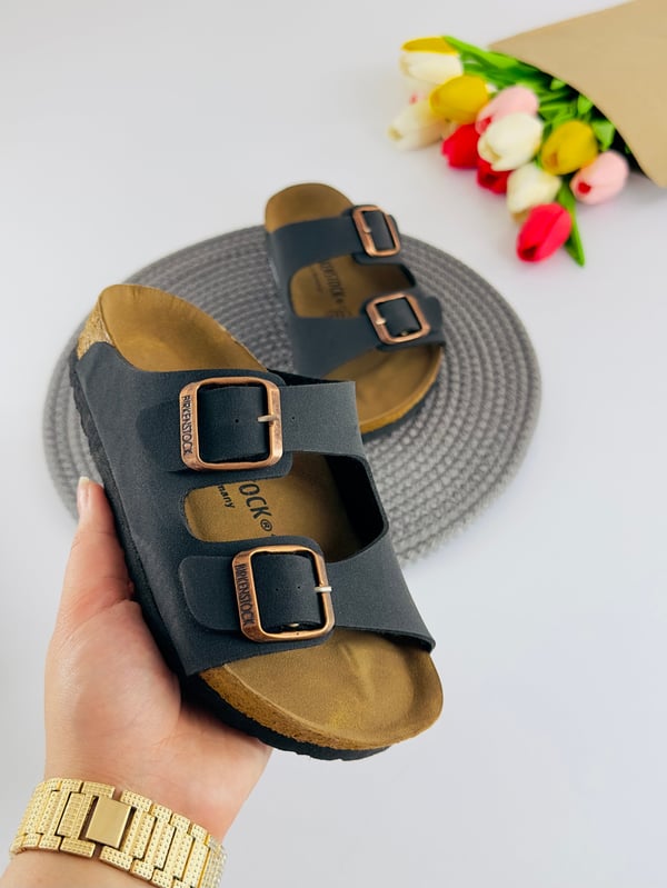 3135-1 Brknstck Düz Renk Unisex Çocuk Terlik-SİYAH