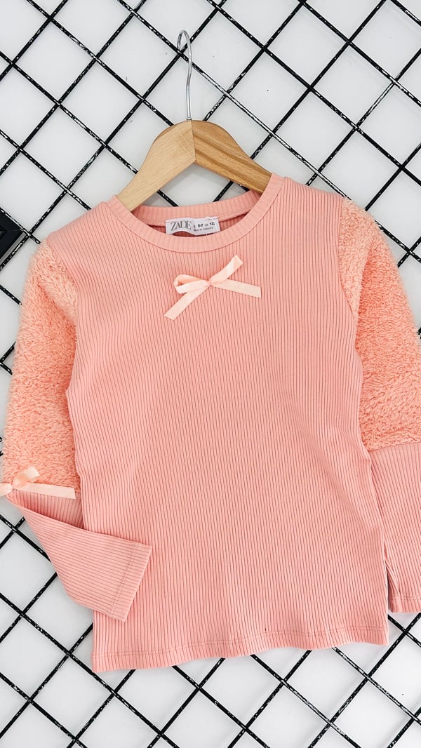 6113-1 Kolu Velsoft Önü Kurdaleli Kız Çocuk Tek Badi-SOMON
