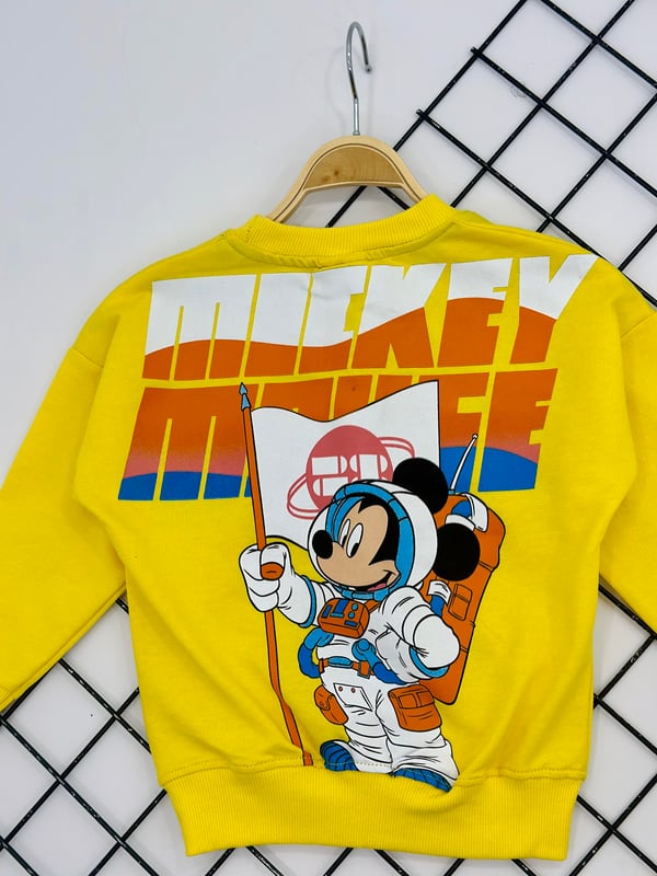 826 Mickey Baskılı Varyantlı Erkek Takım-SARI
