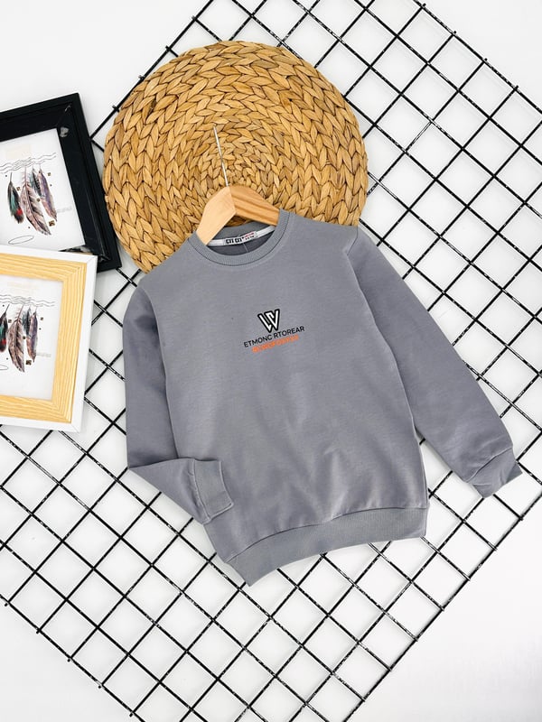 8372 Etmonc Rtorear Yazılı Erkek Çocuk Sweat-GRİ