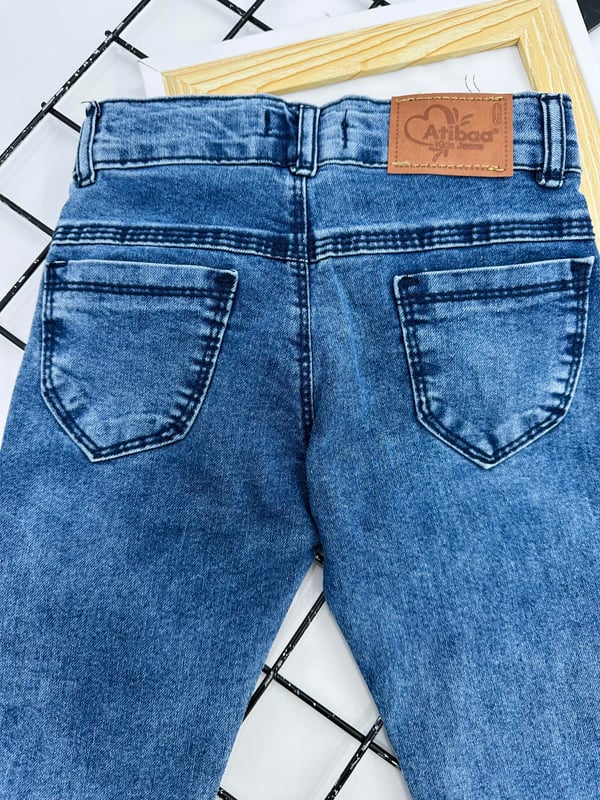 9233 Kız Çocuk Licralı Dar Paça Kot Pantolon-KOYU MAVİ