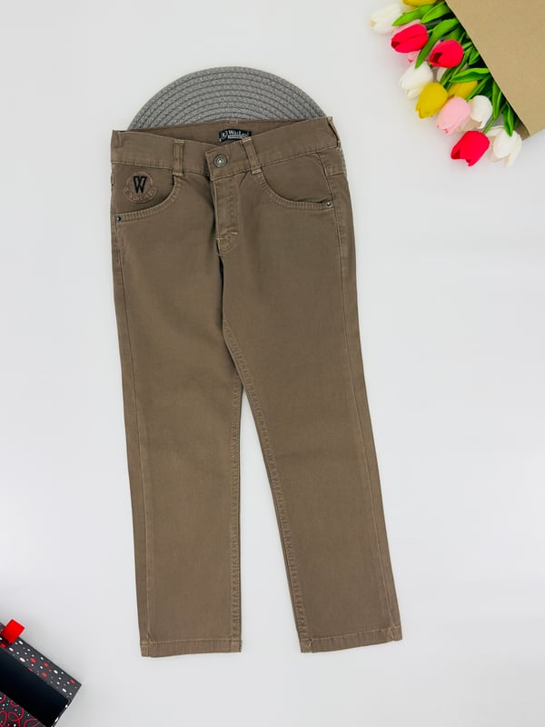 9400-11 Erkek Çocuk Garson Boy Renkli Keten Pantolon 2067-KAHVE