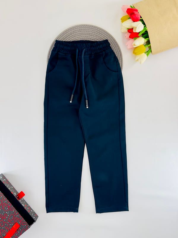 950 Bel Lastikli Cepli Unisex Çocuk Okul Pantolonu-LACİVERT