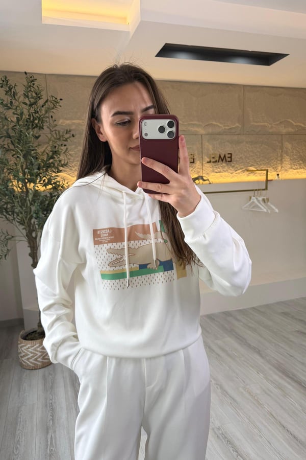 LCS Kapüşonlu Sweat Beyaz