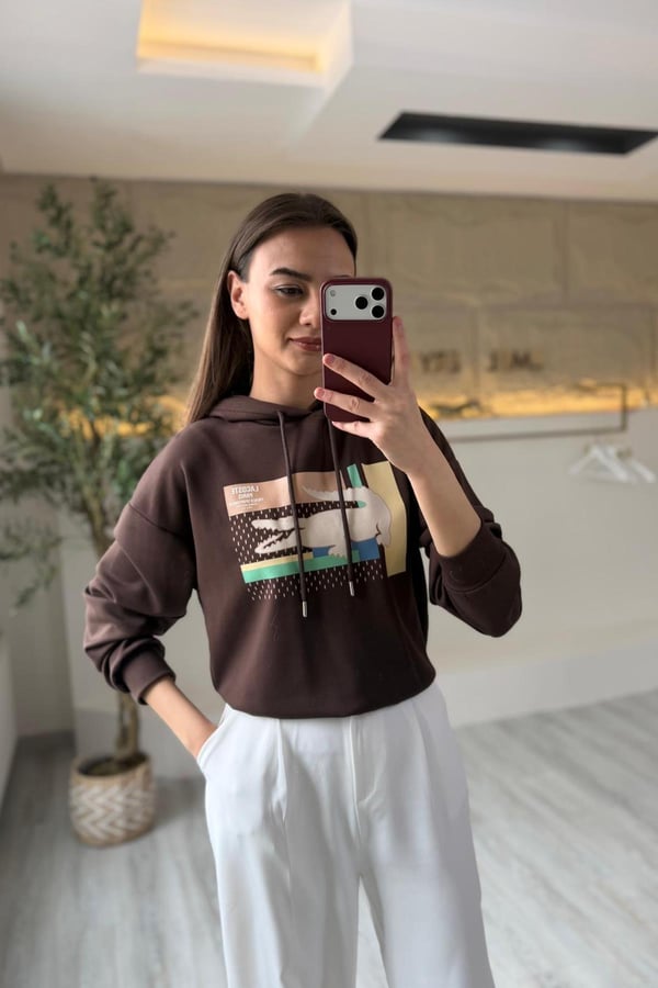 LCS Kapüşonlu Sweat Kahve
