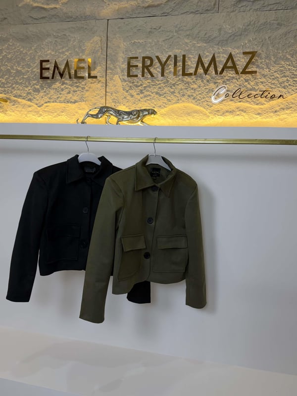 Ms Kısa Haki Süet Ceket