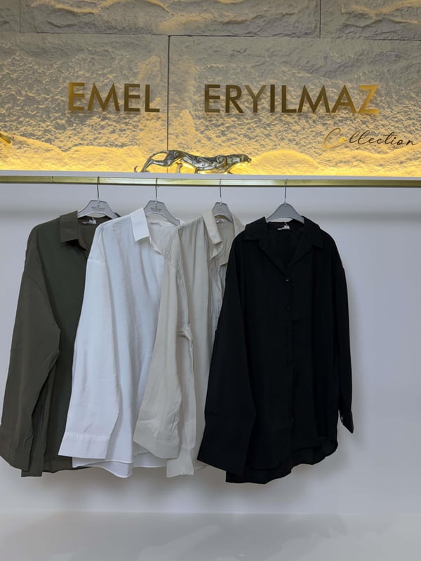 Oversize Haki Modal Gömlek 