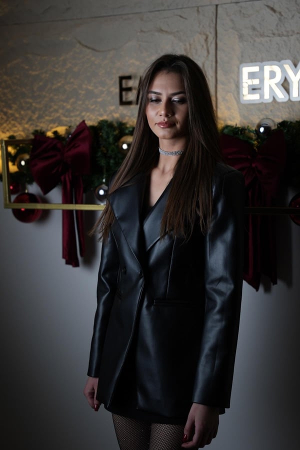 siyah deri blazer ceket