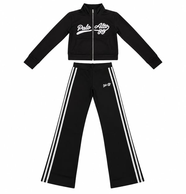 Siyah Şerit Deaylı Slim Fit Eşofman Tk