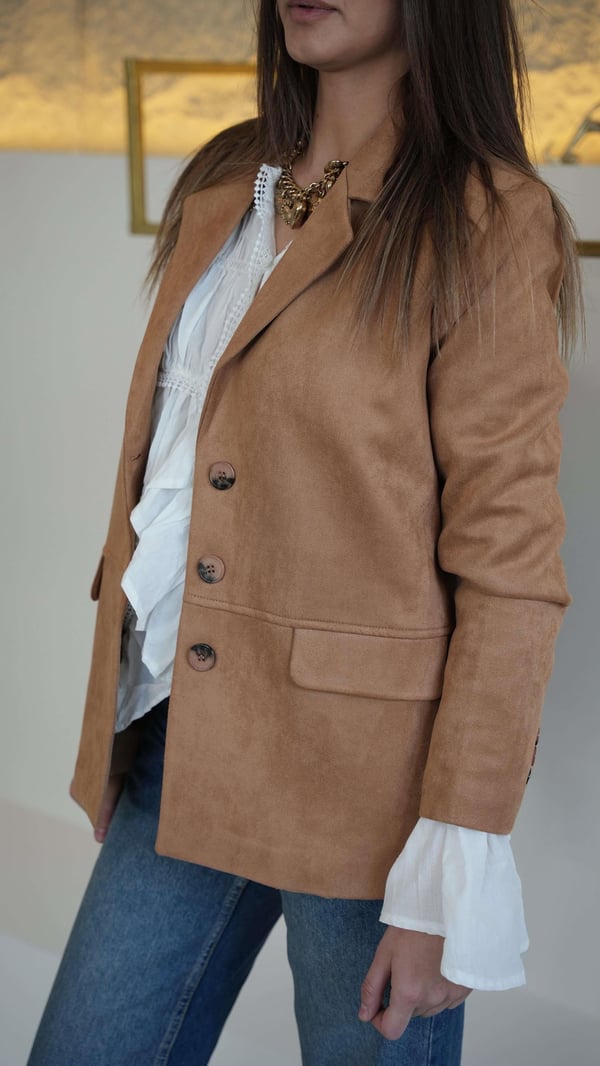 Taba Süet Blazer Ceket