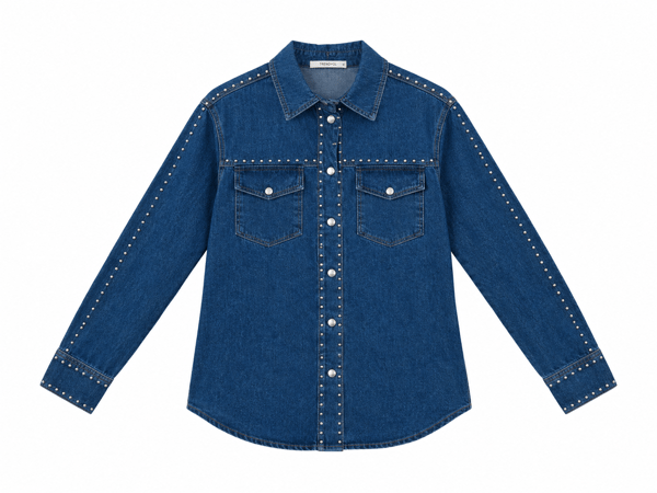 Zımba Detaylı Denim Takım