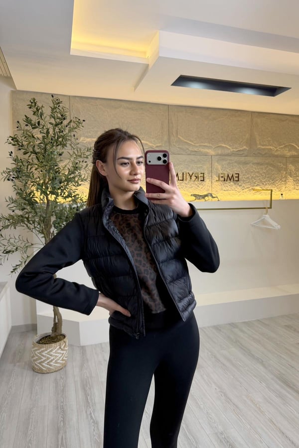Zr Model Siyah Şişme Mont