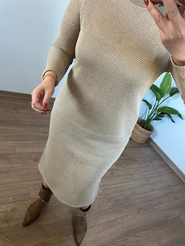 Astarlı File elbise (gold)