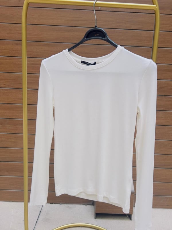 Bisiklet Yaka Hamur Body (Beyaz)