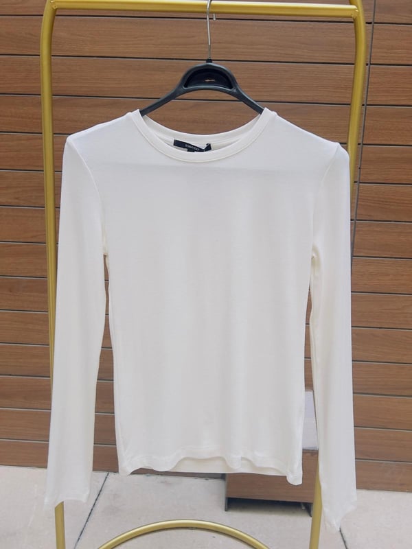 Bisiklet Yaka Hamur Body (Beyaz)