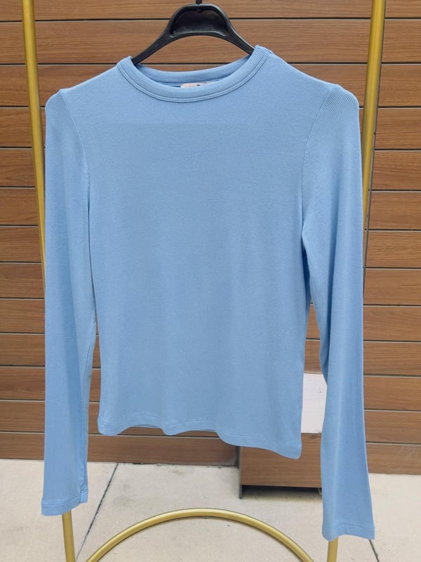 Bisiklet Yaka Hamur Body (Mavi)