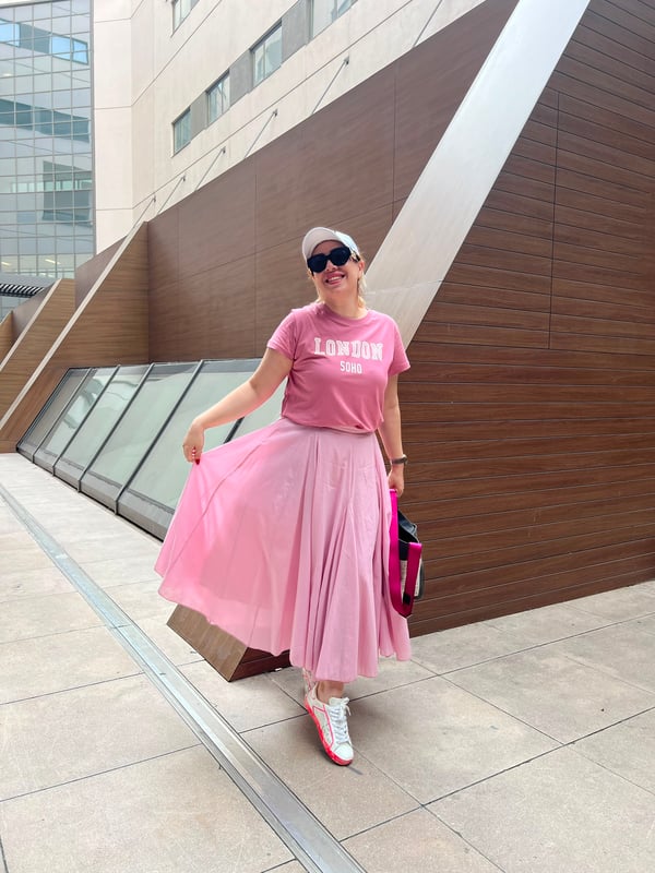 Bisiklet Yaka London Tshirt (Pembe)