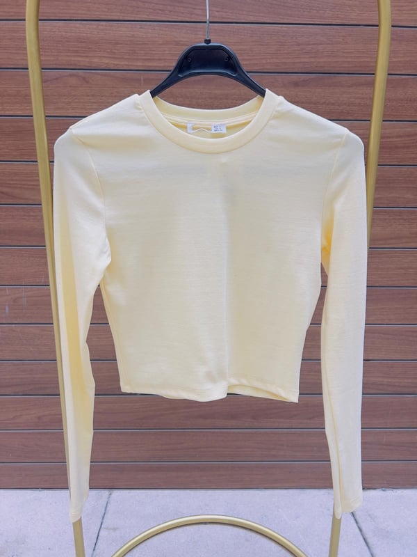 Bisiklet Yaka Uzun Kol Basic Body (sarı) 