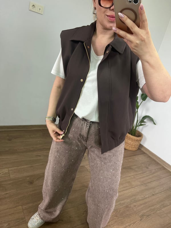 Bomber Yelek (Kahve) 