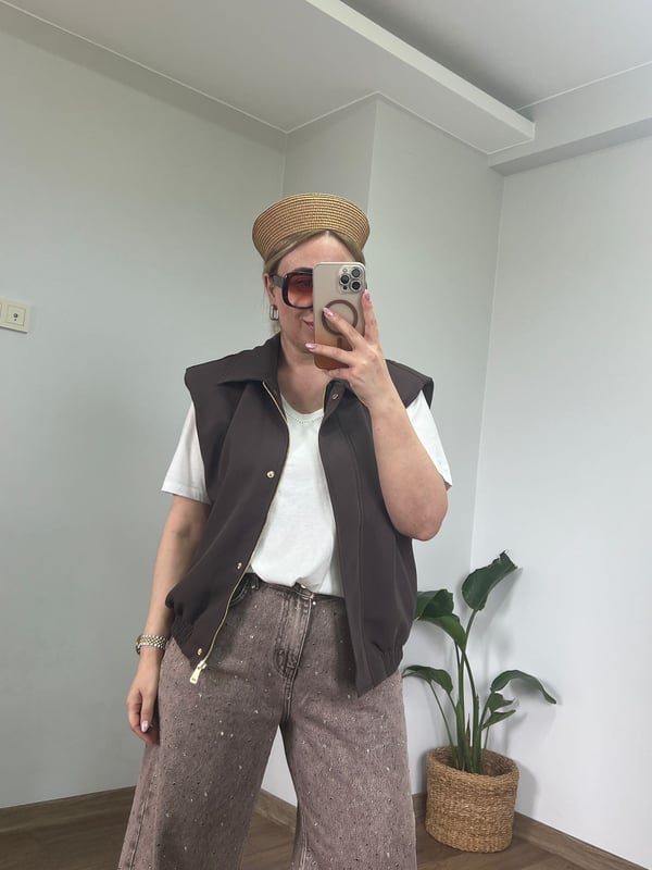 Bomber Yelek (Kahve) 