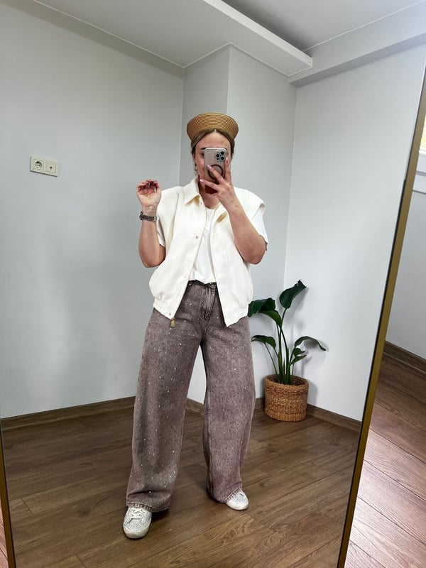 Bomber Yelek (Krem) 
