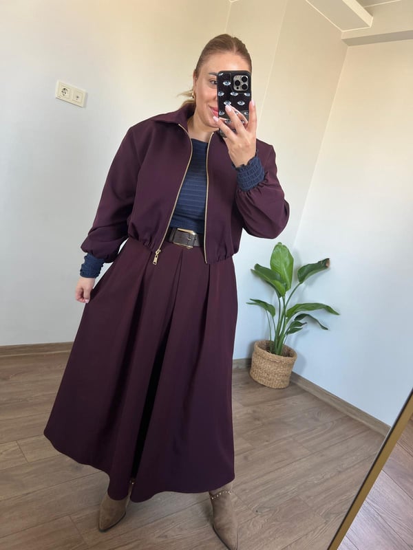 Bordo Bomber Ceket